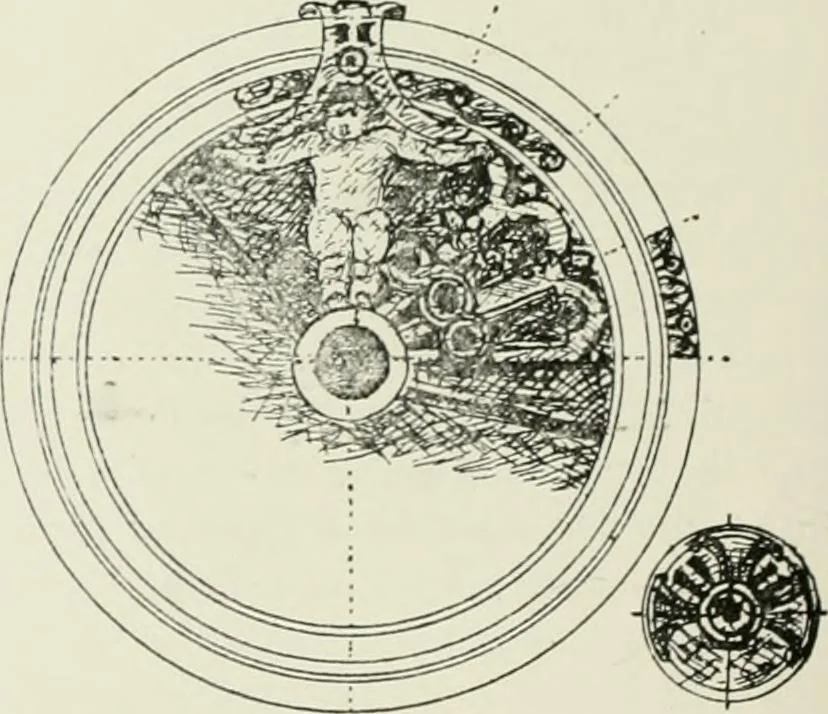An illustration from Plastering, plain and decorative. A practical treatise on the art & craft of plastering and modelling, including full descriptions of the various tools, materials, processes, and appliances employed ... together with an account of historical plastering in England, Scotland, and Ireland, accompanied by numerous examples, 1899, leaf 415