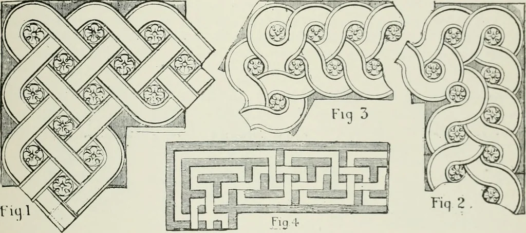 An illustration from Plastering, plain and decorative. A practical treatise on the art & craft of plastering and modelling, including full descriptions of the various tools, materials, processes, and appliances employed ... together with an account of historical plastering in England, Scotland, and Ireland, accompanied by numerous examples, 1899, leaf 418