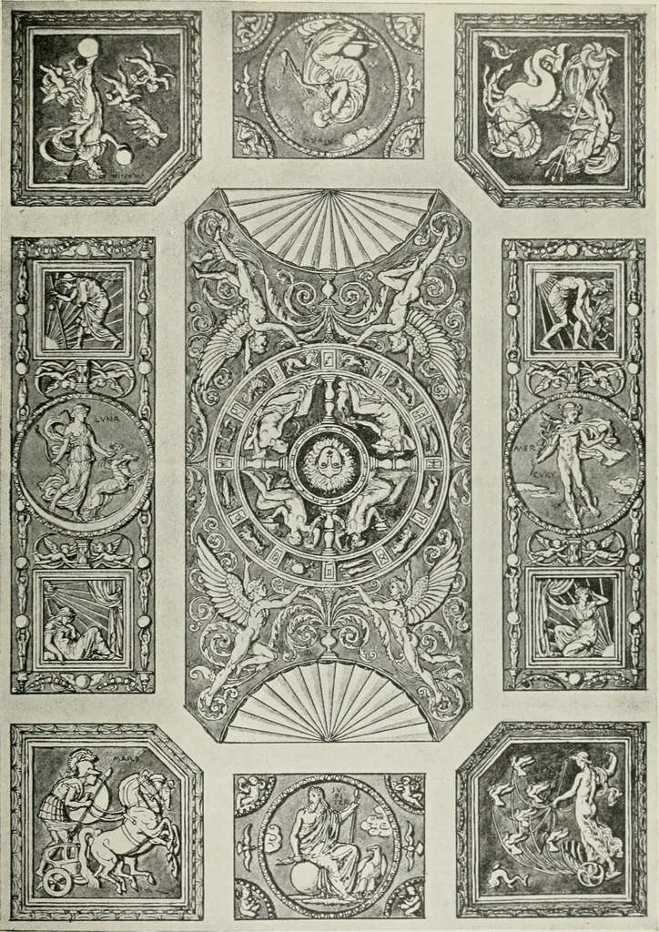 An illustration from Plastering, plain and decorative. A practical treatise on the art & craft of plastering and modelling, including full descriptions of the various tools, materials, processes, and appliances employed ... together with an account of historical plastering in England, Scotland, and Ireland, accompanied by numerous examples, 1899, leaf 514