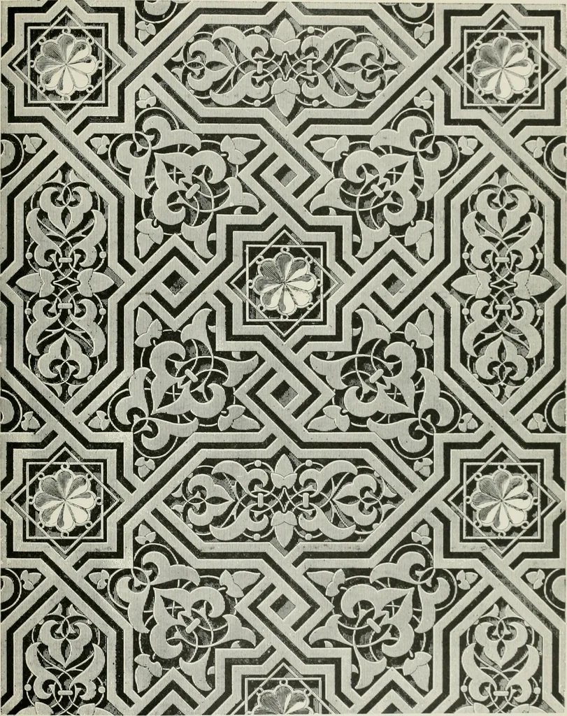 An illustration from Plastering, plain and decorative. A practical treatise on the art & craft of plastering and modelling, including full descriptions of the various tools, materials, processes, and appliances employed ... together with an account of historical plastering in England, Scotland, and Ireland, accompanied by numerous examples, 1899, leaf 550