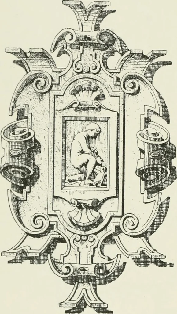 An illustration from Plastering, plain and decorative. A practical treatise on the art & craft of plastering and modelling, including full descriptions of the various tools, materials, processes, and appliances employed ... together with an account of historical plastering in England, Scotland, and Ireland, accompanied by numerous examples, 1899, leaf 565