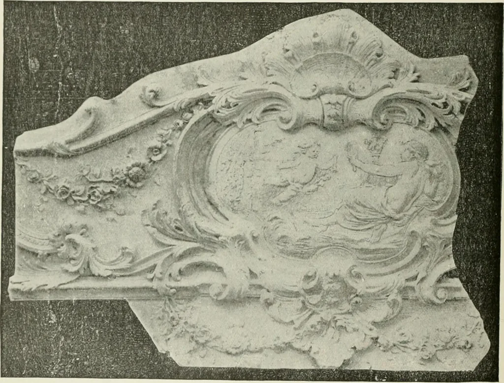 An illustration from Plastering, plain and decorative. A practical treatise on the art & craft of plastering and modelling, including full descriptions of the various tools, materials, processes, and appliances employed ... together with an account of historical plastering in England, Scotland, and Ireland, accompanied by numerous examples, 1899, leaf 567