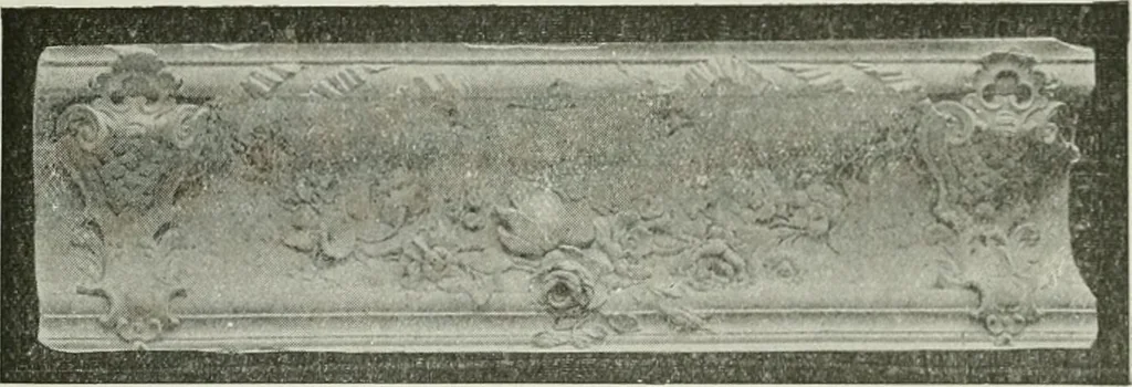 An illustration from Plastering, plain and decorative. A practical treatise on the art & craft of plastering and modelling, including full descriptions of the various tools, materials, processes, and appliances employed ... together with an account of historical plastering in England, Scotland, and Ireland, accompanied by numerous examples, 1899, leaf 568