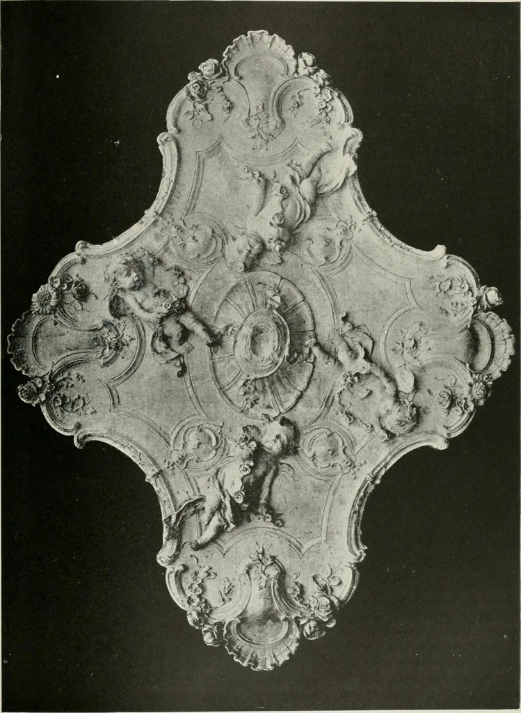 An illustration from Plastering, plain and decorative. A practical treatise on the art & craft of plastering and modelling, including full descriptions of the various tools, materials, processes, and appliances employed ... together with an account of historical plastering in England, Scotland, and Ireland, accompanied by numerous examples, 1899, leaf 570