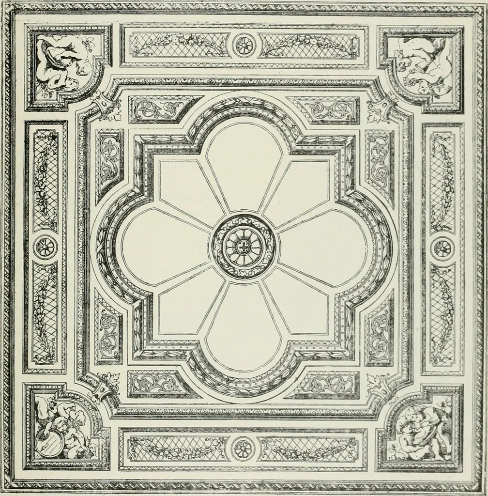 An illustration from Plastering, plain and decorative. A practical treatise on the art & craft of plastering and modelling, including full descriptions of the various tools, materials, processes, and appliances employed ... together with an account of historical plastering in England, Scotland, and Ireland, accompanied by numerous examples, 1899, leaf 572