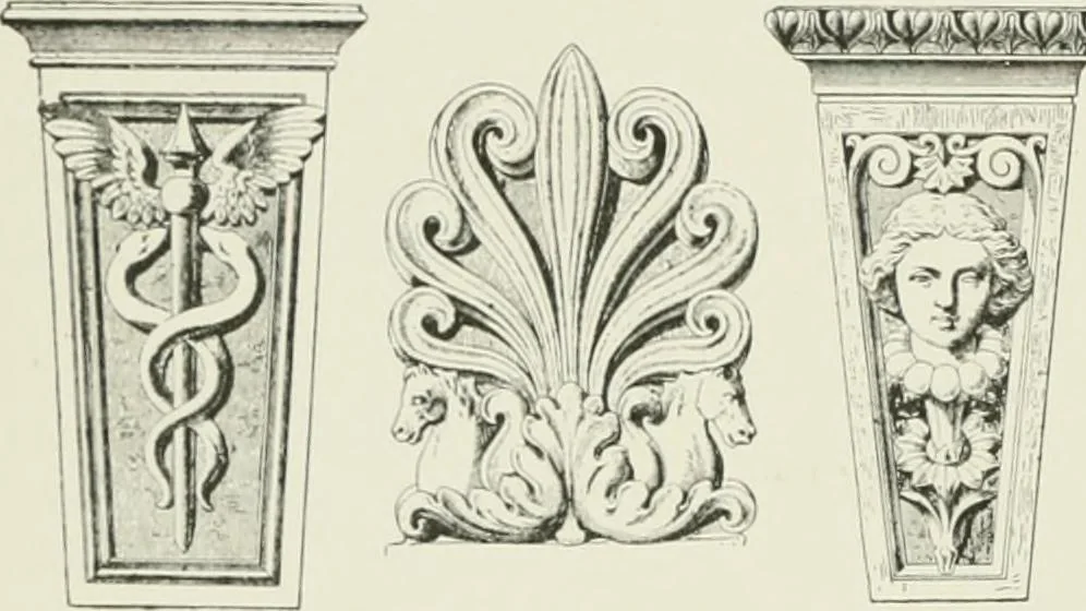 An illustration from Plastering, plain and decorative. A practical treatise on the art & craft of plastering and modelling, including full descriptions of the various tools, materials, processes, and appliances employed ... together with an account of historical plastering in England, Scotland, and Ireland, accompanied by numerous examples, 1899, leaf 579