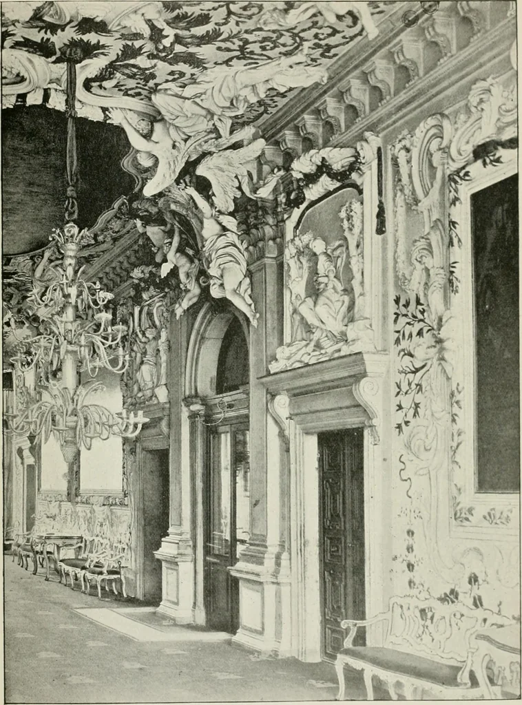 An illustration from Plastering, plain and decorative. A practical treatise on the art & craft of plastering and modelling, including full descriptions of the various tools, materials, processes, and appliances employed ... together with an account of historical plastering in England, Scotland, and Ireland, accompanied by numerous examples, 1899, leaf 64