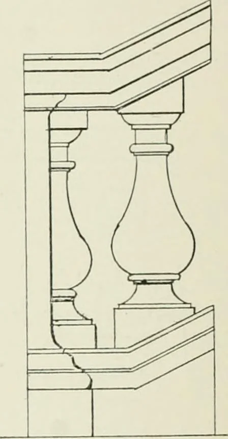 An illustration from Plastering, plain and decorative. A practical treatise on the art & craft of plastering and modelling, including full descriptions of the various tools, materials, processes, and appliances employed ... together with an account of historical plastering in England, Scotland, and Ireland, accompanied by numerous examples, 1899, leaf 661
