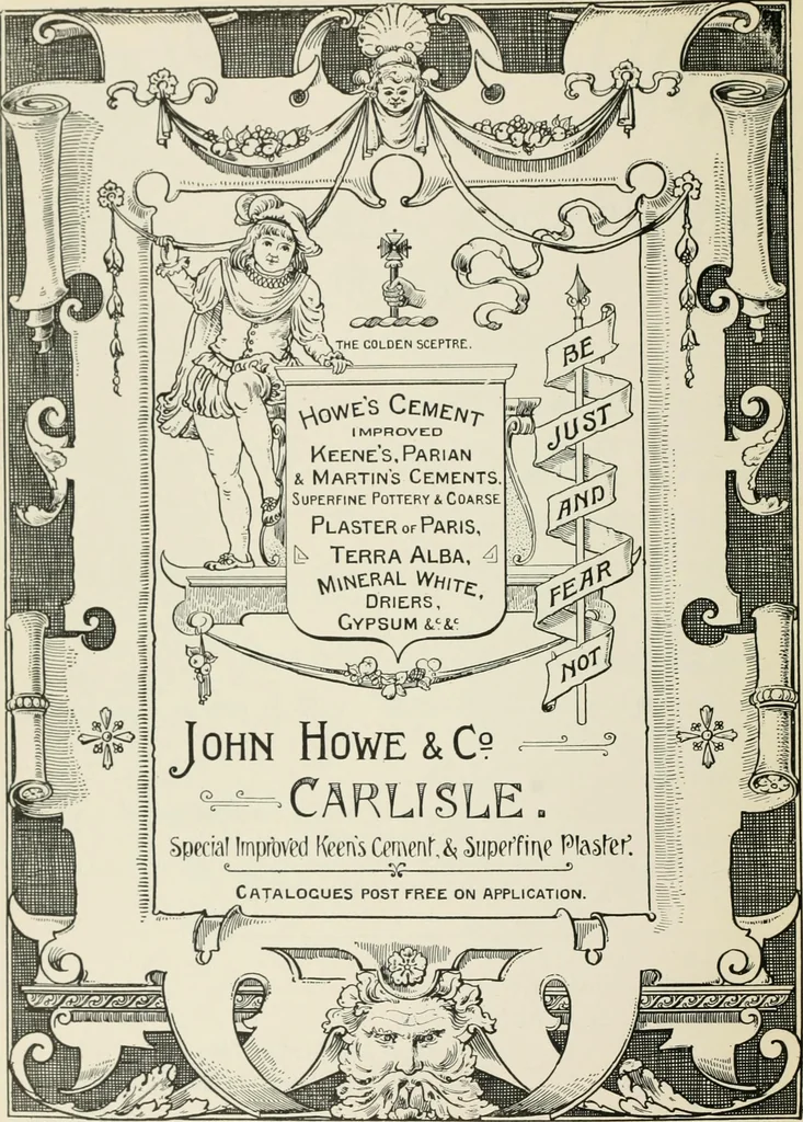 An illustration from Plastering, plain and decorative. A practical treatise on the art & craft of plastering and modelling, including full descriptions of the various tools, materials, processes, and appliances employed ... together with an account of historical plastering in England, Scotland, and Ireland, accompanied by numerous examples, 1899, leaf 735