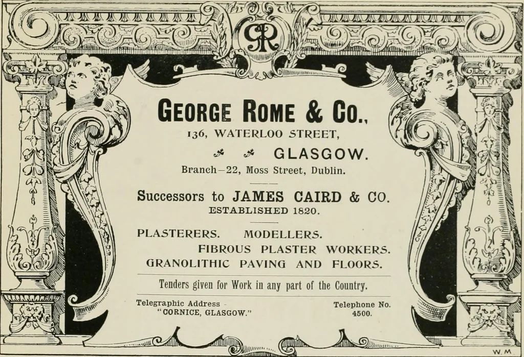 An illustration from Plastering, plain and decorative. A practical treatise on the art & craft of plastering and modelling, including full descriptions of the various tools, materials, processes, and appliances employed ... together with an account of historical plastering in England, Scotland, and Ireland, accompanied by numerous examples, 1899, leaf 744