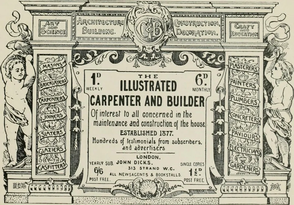 An illustration from Plastering, plain and decorative. A practical treatise on the art & craft of plastering and modelling, including full descriptions of the various tools, materials, processes, and appliances employed ... together with an account of historical plastering in England, Scotland, and Ireland, accompanied by numerous examples, 1899, leaf 748