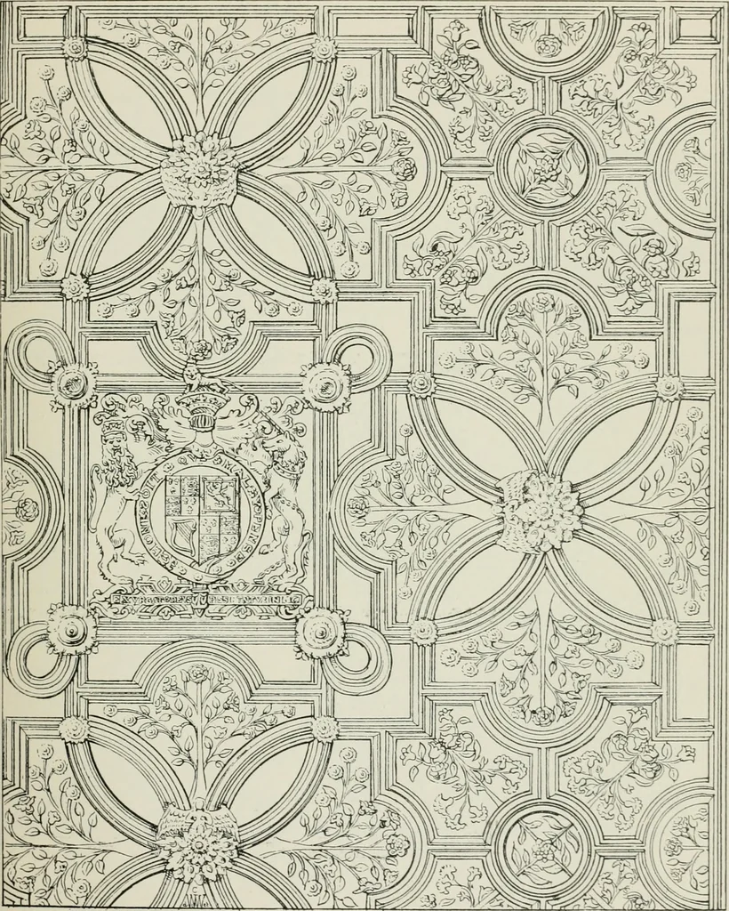 An illustration from Plastering, plain and decorative. A practical treatise on the art & craft of plastering and modelling, including full descriptions of the various tools, materials, processes, and appliances employed ... together with an account of historical plastering in England, Scotland, and Ireland, accompanied by numerous examples, 1899, leaf 76