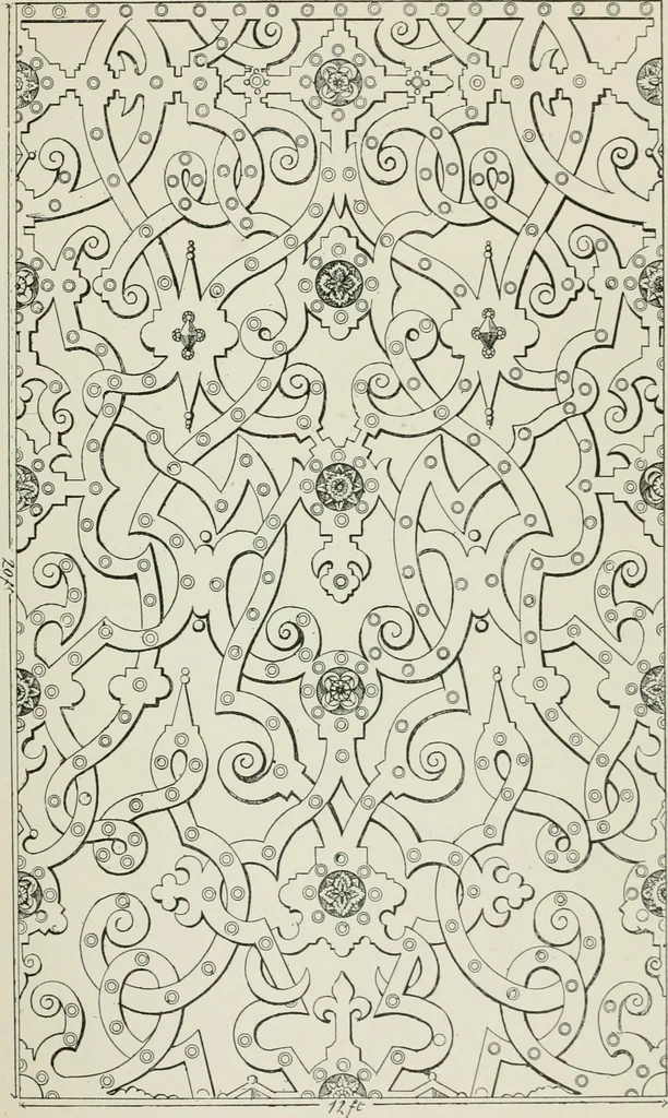 An illustration from Plastering, plain and decorative. A practical treatise on the art & craft of plastering and modelling, including full descriptions of the various tools, materials, processes, and appliances employed ... together with an account of historical plastering in England, Scotland, and Ireland, accompanied by numerous examples, 1899, leaf 82