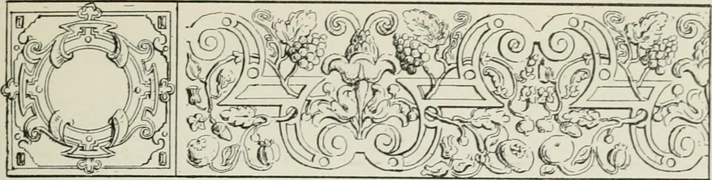 An illustration from Plastering, plain and decorative. A practical treatise on the art & craft of plastering and modelling, including full descriptions of the various tools, materials, processes, and appliances employed ... together with an account of historical plastering in England, Scotland, and Ireland, accompanied by numerous examples, 1899, leaf 84