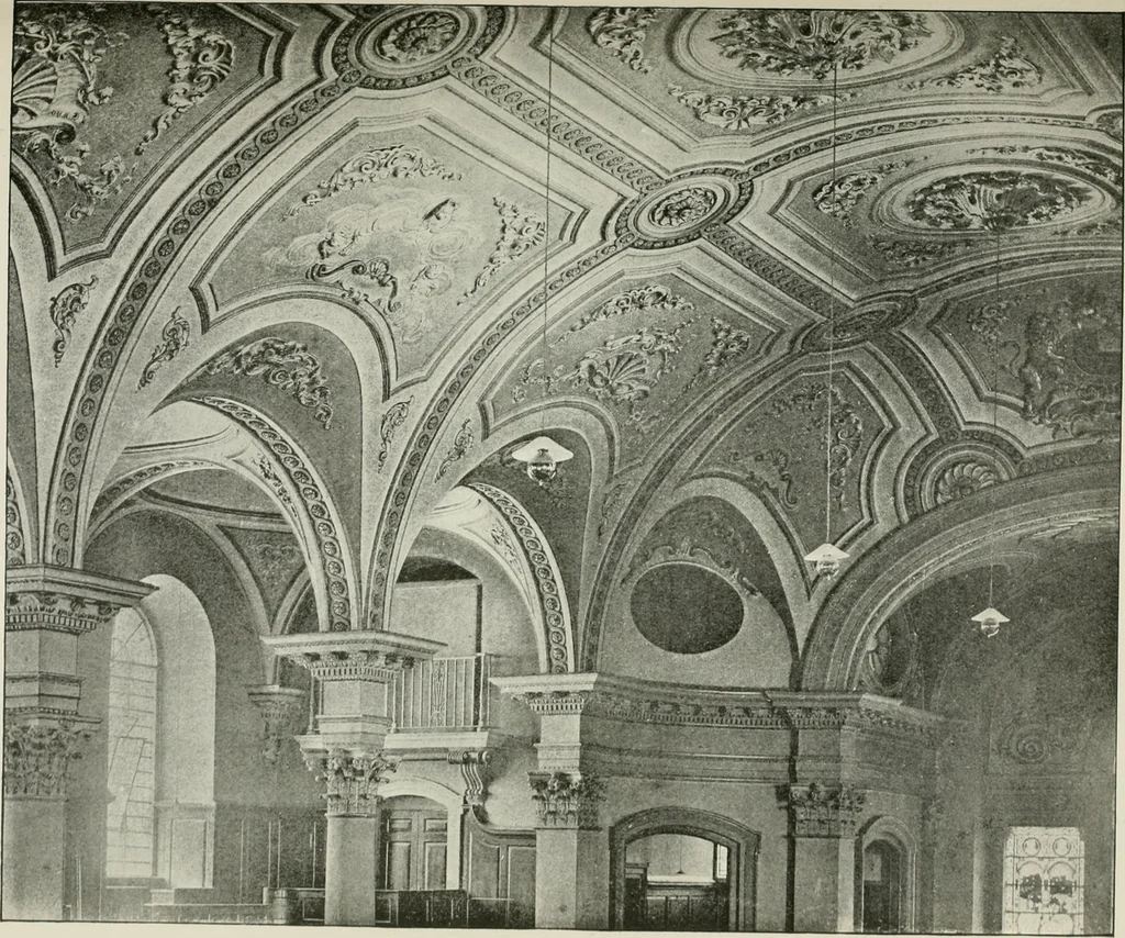 An illustration from Plastering, plain and decorative. A practical treatise on the art & craft of plastering and modelling, including full descriptions of the various tools, materials, processes, and appliances employed ... together with an account of historical plastering in England, Scotland, and Ireland, accompanied by numerous examples, 1899, leaf 96