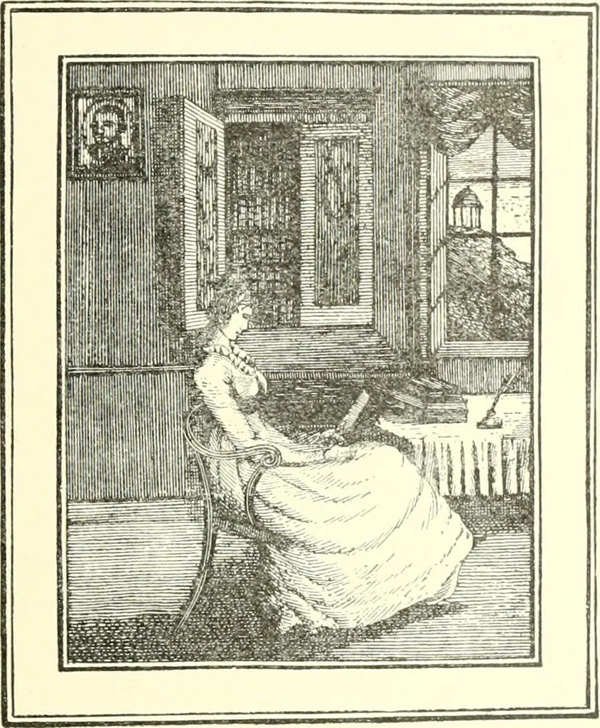 An illustration from American book-plates, a guide to their study with examples ... With a bibliography by Eben Hewins ... Illustrated with many reproductions of rare and interesting book-plates and in the finer editions with many prints from the original coppers both old and recent, 1905, leaf 100