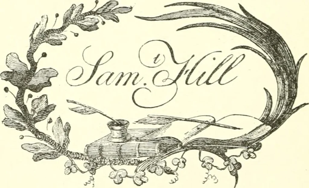An illustration from American book-plates, a guide to their study with examples ... With a bibliography by Eben Hewins ... Illustrated with many reproductions of rare and interesting book-plates and in the finer editions with many prints from the original coppers both old and recent, 1905, leaf 115