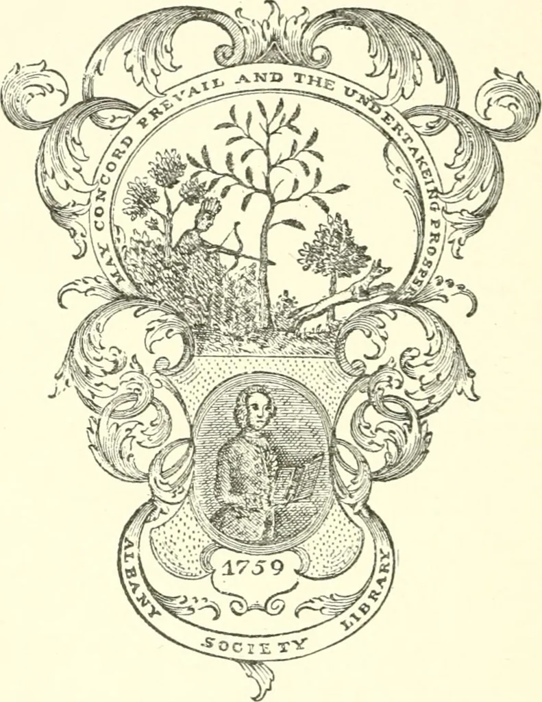 An illustration from American book-plates, a guide to their study with examples ... With a bibliography by Eben Hewins ... Illustrated with many reproductions of rare and interesting book-plates and in the finer editions with many prints from the original coppers both old and recent, 1905, leaf 123