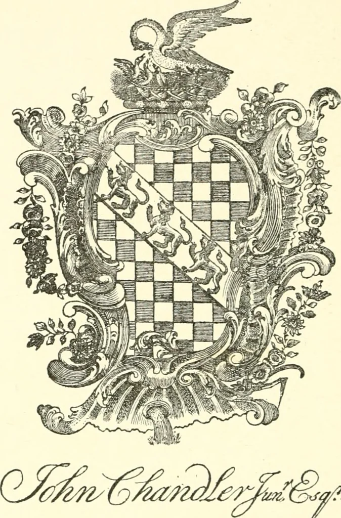An illustration from American book-plates, a guide to their study with examples ... With a bibliography by Eben Hewins ... Illustrated with many reproductions of rare and interesting book-plates and in the finer editions with many prints from the original coppers both old and recent, 1905, leaf 149