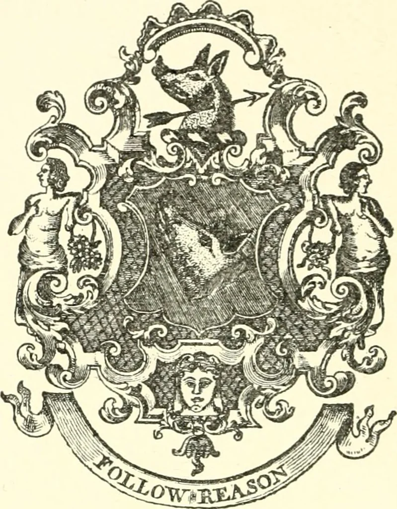 An illustration from American book-plates, a guide to their study with examples ... With a bibliography by Eben Hewins ... Illustrated with many reproductions of rare and interesting book-plates and in the finer editions with many prints from the original coppers both old and recent, 1905, leaf 151