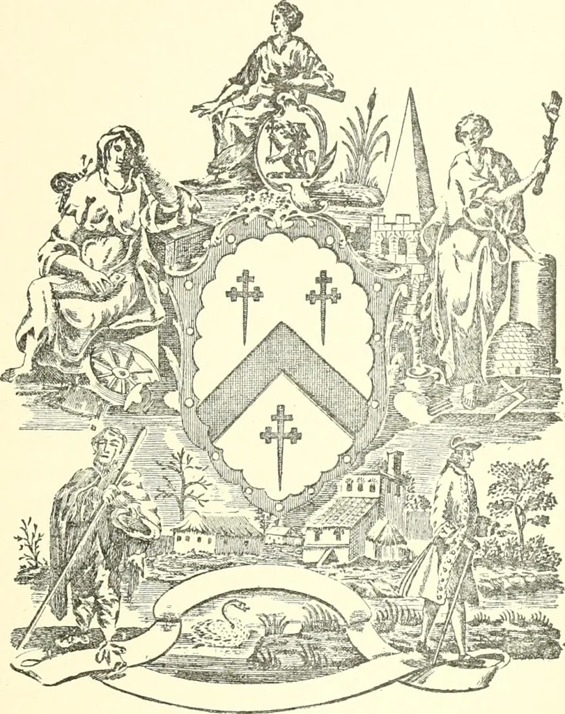 An illustration from American book-plates, a guide to their study with examples ... With a bibliography by Eben Hewins ... Illustrated with many reproductions of rare and interesting book-plates and in the finer editions with many prints from the original coppers both old and recent, 1905, leaf 168