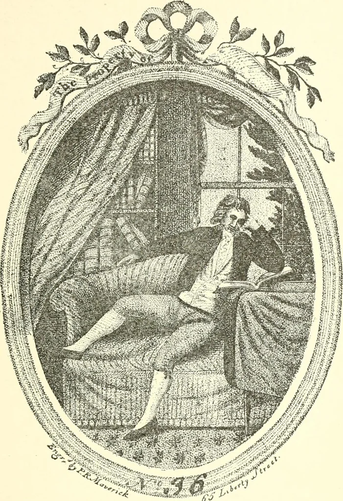 An illustration from American book-plates, a guide to their study with examples ... With a bibliography by Eben Hewins ... Illustrated with many reproductions of rare and interesting book-plates and in the finer editions with many prints from the original coppers both old and recent, 1905, leaf 186