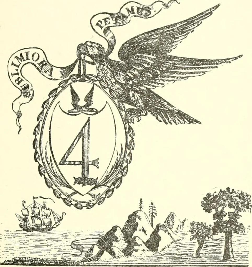 An illustration from American book-plates, a guide to their study with examples ... With a bibliography by Eben Hewins ... Illustrated with many reproductions of rare and interesting book-plates and in the finer editions with many prints from the original coppers both old and recent, 1905, leaf 188