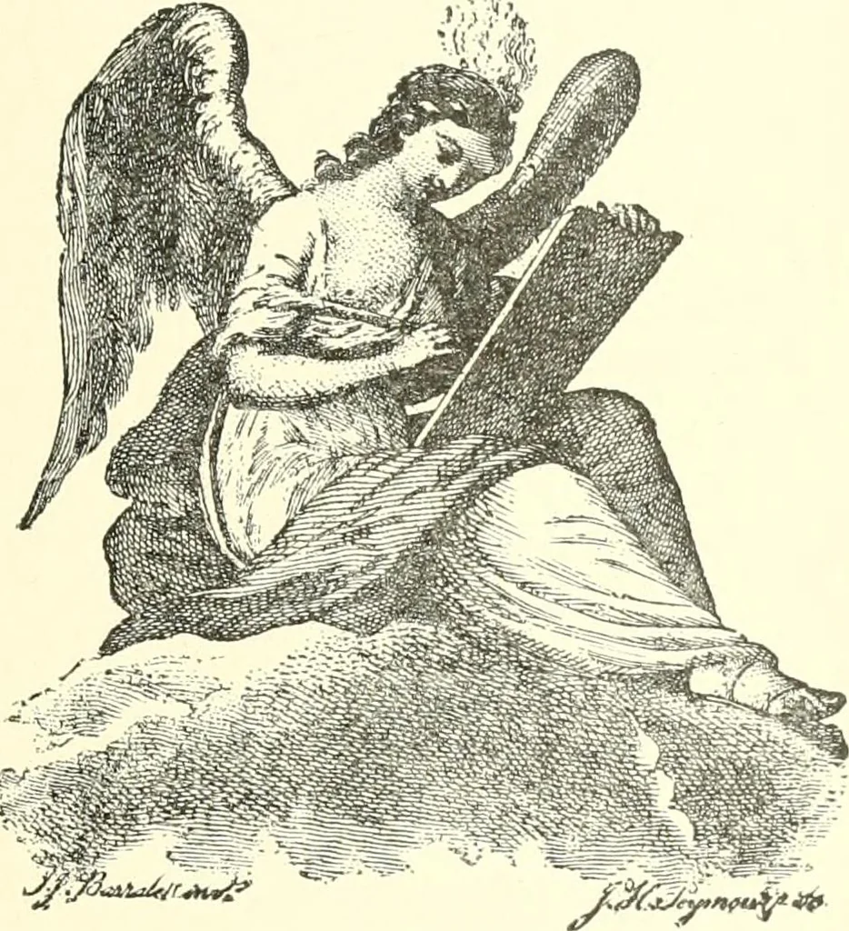 An illustration from American book-plates, a guide to their study with examples ... With a bibliography by Eben Hewins ... Illustrated with many reproductions of rare and interesting book-plates and in the finer editions with many prints from the original coppers both old and recent, 1905, leaf 204