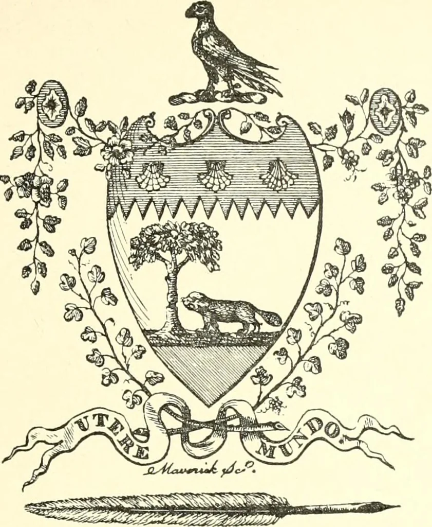 An illustration from American book-plates, a guide to their study with examples ... With a bibliography by Eben Hewins ... Illustrated with many reproductions of rare and interesting book-plates and in the finer editions with many prints from the original coppers both old and recent, 1905, leaf 222