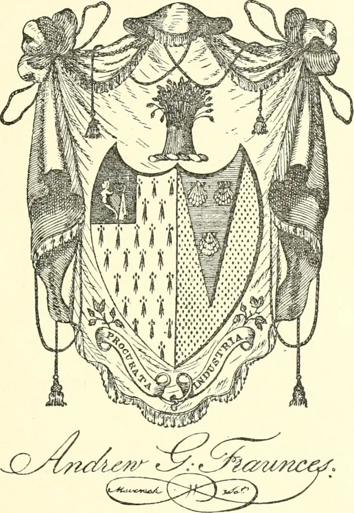 An illustration from American book-plates, a guide to their study with examples ... With a bibliography by Eben Hewins ... Illustrated with many reproductions of rare and interesting book-plates and in the finer editions with many prints from the original coppers both old and recent, 1905, leaf 254