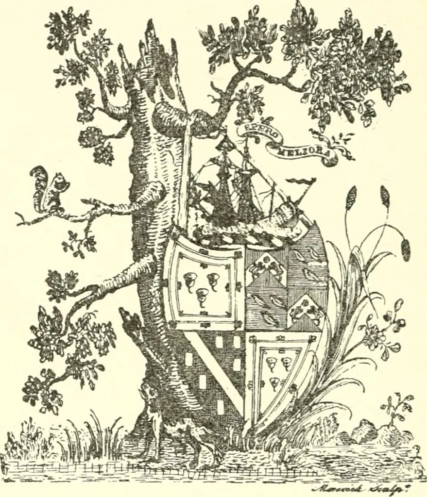 An illustration from American book-plates, a guide to their study with examples ... With a bibliography by Eben Hewins ... Illustrated with many reproductions of rare and interesting book-plates and in the finer editions with many prints from the original coppers both old and recent, 1905, leaf 287