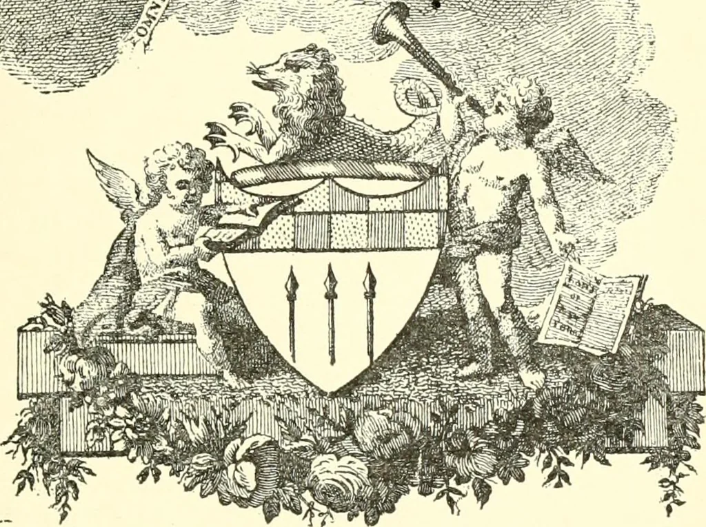An illustration from American book-plates, a guide to their study with examples ... With a bibliography by Eben Hewins ... Illustrated with many reproductions of rare and interesting book-plates and in the finer editions with many prints from the original coppers both old and recent, 1905, leaf 332