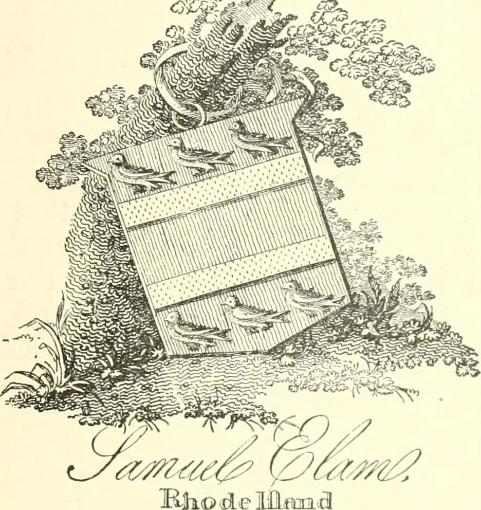 An illustration from American book-plates, a guide to their study with examples ... With a bibliography by Eben Hewins ... Illustrated with many reproductions of rare and interesting book-plates and in the finer editions with many prints from the original coppers both old and recent, 1905, leaf 36