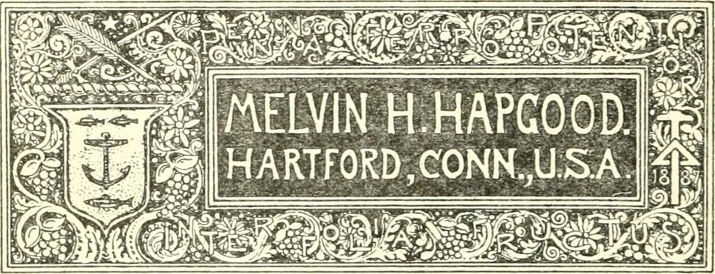 An illustration from American book-plates, a guide to their study with examples ... With a bibliography by Eben Hewins ... Illustrated with many reproductions of rare and interesting book-plates and in the finer editions with many prints from the original coppers both old and recent, 1905, leaf 397