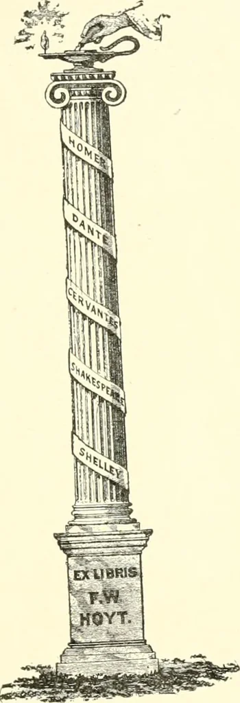 An illustration from American book-plates, a guide to their study with examples ... With a bibliography by Eben Hewins ... Illustrated with many reproductions of rare and interesting book-plates and in the finer editions with many prints from the original coppers both old and recent, 1905, leaf 428