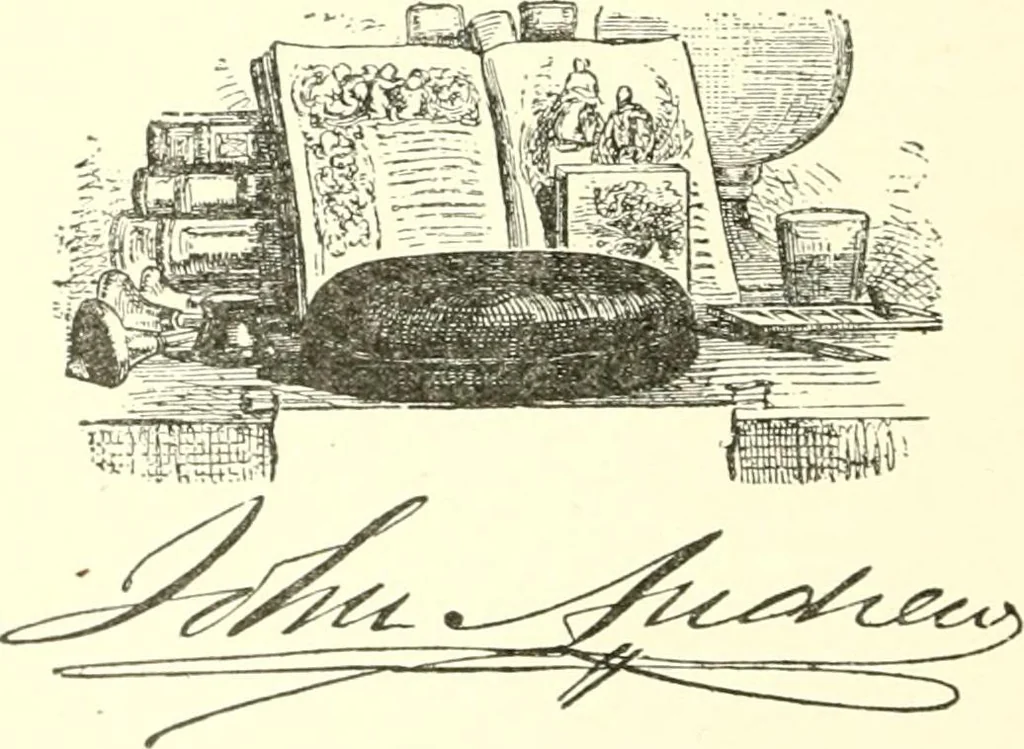 An illustration from American book-plates, a guide to their study with examples ... With a bibliography by Eben Hewins ... Illustrated with many reproductions of rare and interesting book-plates and in the finer editions with many prints from the original coppers both old and recent, 1905, leaf 453
