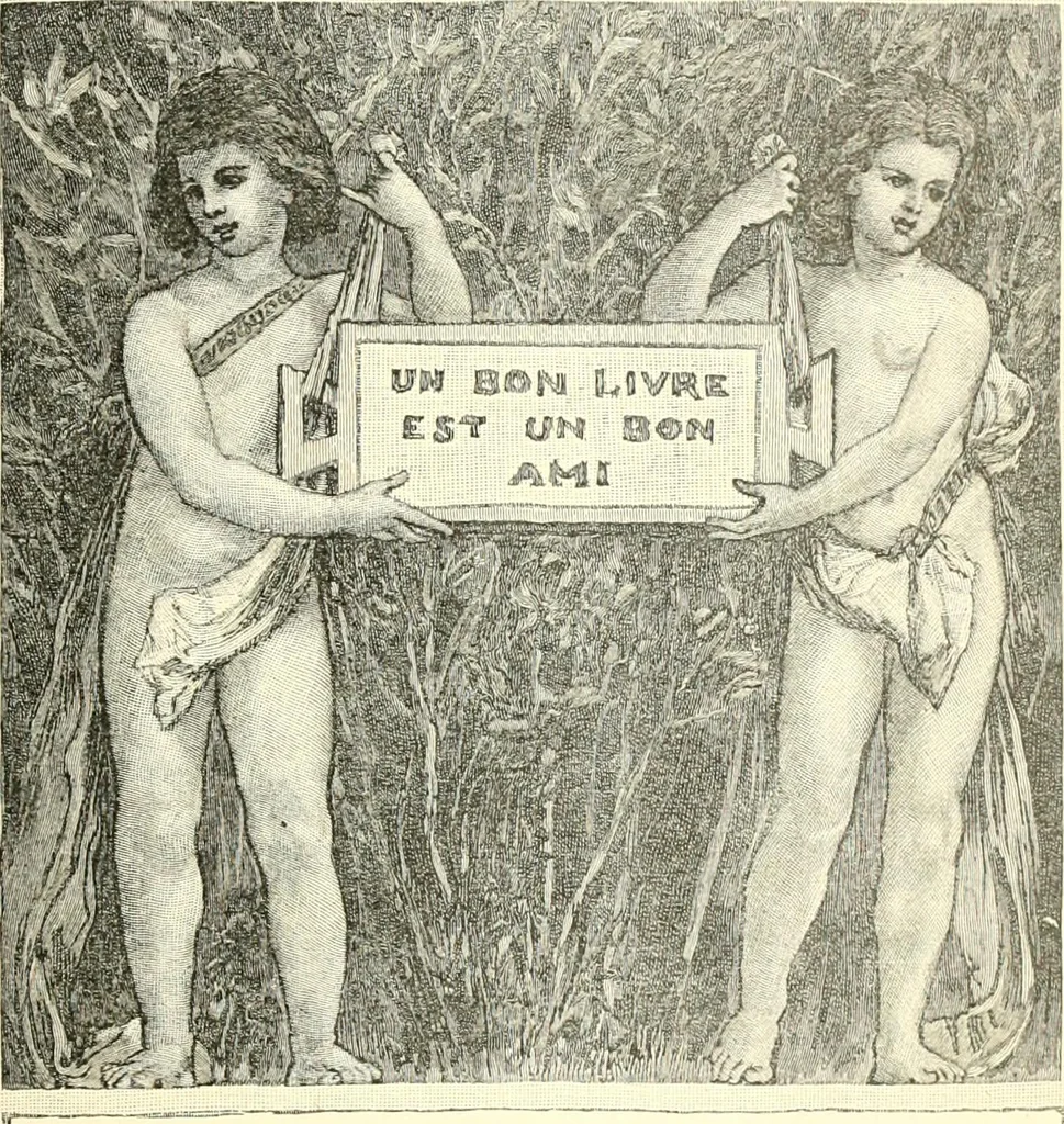 An illustration from American book-plates, a guide to their study with examples ... With a bibliography by Eben Hewins ... Illustrated with many reproductions of rare and interesting book-plates and in the finer editions with many prints from the original coppers both old and recent, 1905, leaf 54