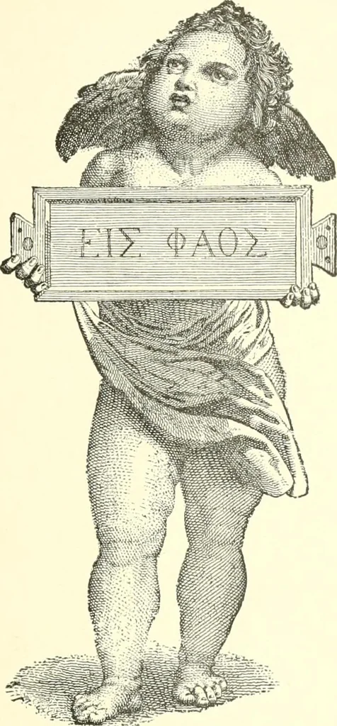 An illustration from American book-plates, a guide to their study with examples ... With a bibliography by Eben Hewins ... Illustrated with many reproductions of rare and interesting book-plates and in the finer editions with many prints from the original coppers both old and recent, 1905, leaf 56