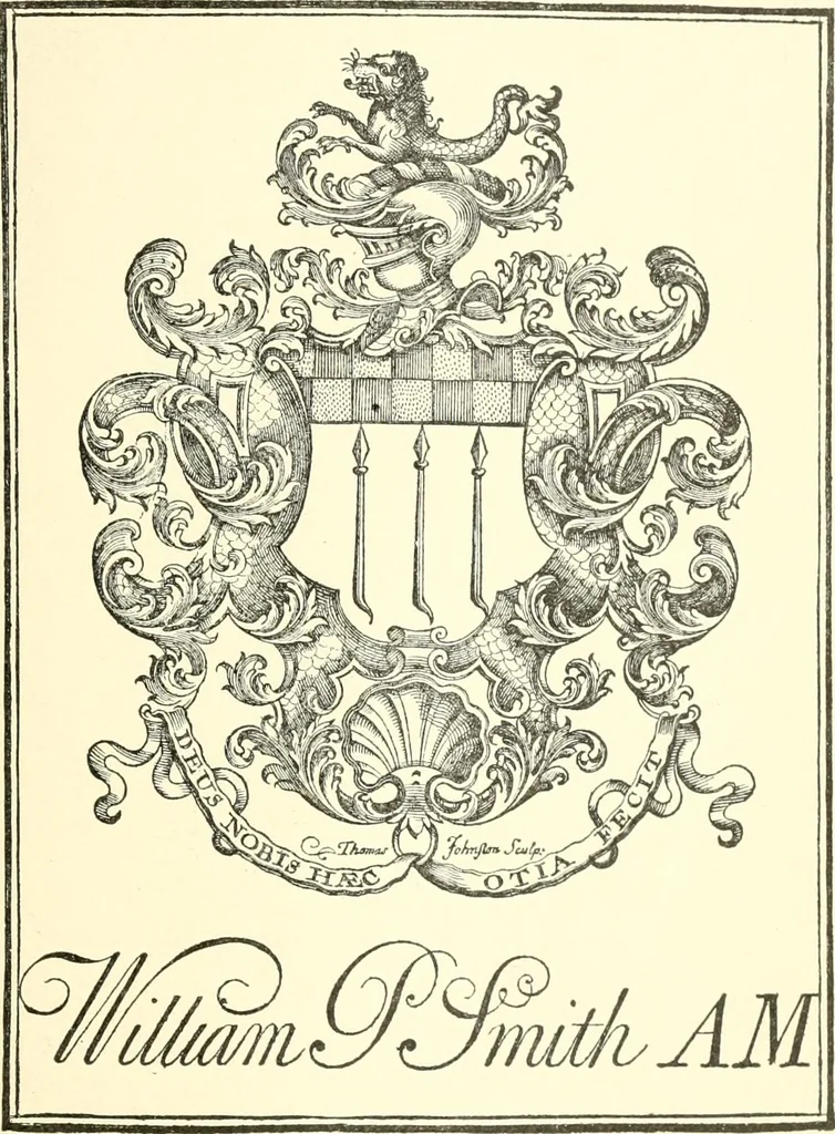 An illustration from American book-plates, a guide to their study with examples ... With a bibliography by Eben Hewins ... Illustrated with many reproductions of rare and interesting book-plates and in the finer editions with many prints from the original coppers both old and recent, 1905, leaf 72