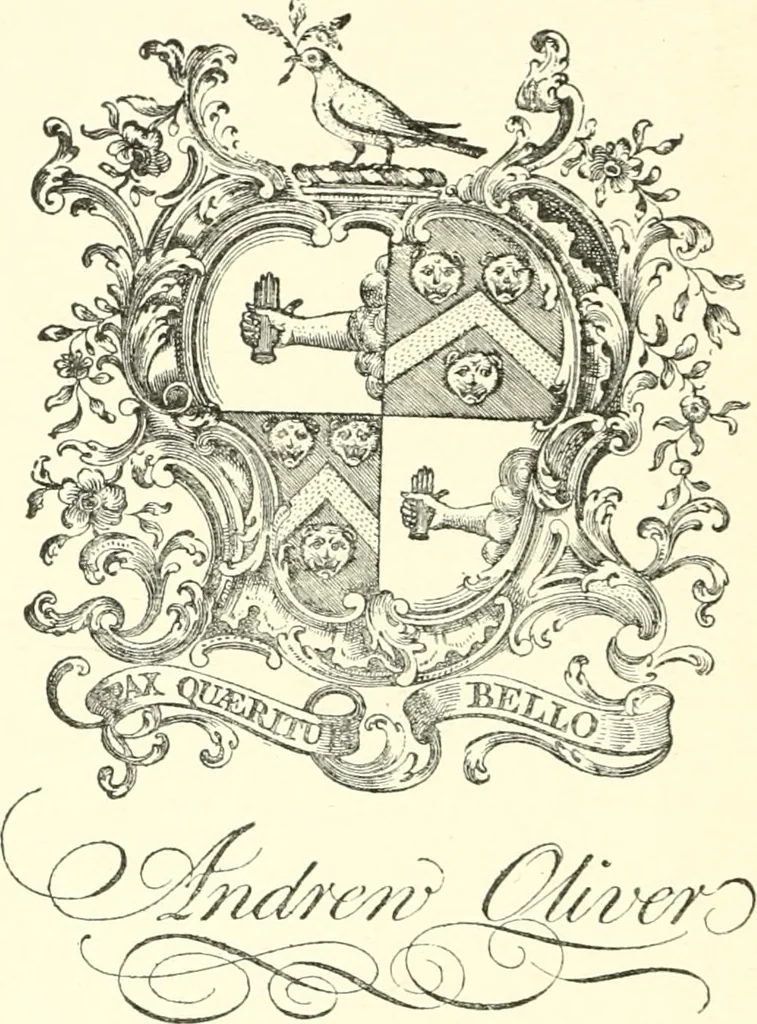An illustration from American book-plates, a guide to their study with examples ... With a bibliography by Eben Hewins ... Illustrated with many reproductions of rare and interesting book-plates and in the finer editions with many prints from the original coppers both old and recent, 1905, leaf 79