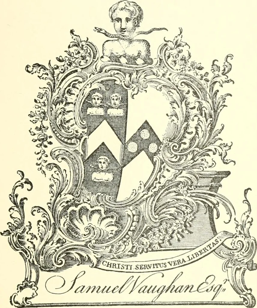 An illustration from American book-plates, a guide to their study with examples ... With a bibliography by Eben Hewins ... Illustrated with many reproductions of rare and interesting book-plates and in the finer editions with many prints from the original coppers both old and recent, 1905, leaf 84