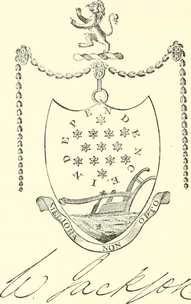 An illustration from American book-plates, a guide to their study with examples ... With a bibliography by Eben Hewins ... Illustrated with many reproductions of rare and interesting book-plates and in the finer editions with many prints from the original coppers both old and recent, 1905, leaf 85