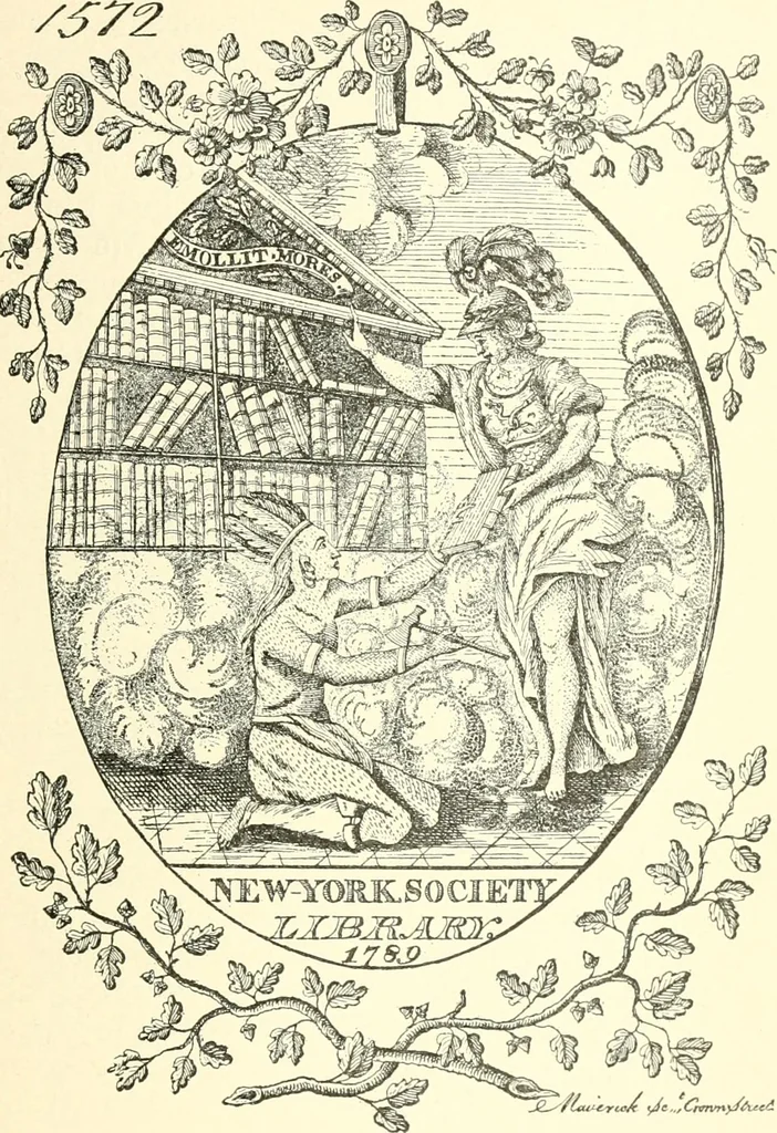 An illustration from American book-plates, a guide to their study with examples ... With a bibliography by Eben Hewins ... Illustrated with many reproductions of rare and interesting book-plates and in the finer editions with many prints from the original coppers both old and recent, 1905, leaf 96