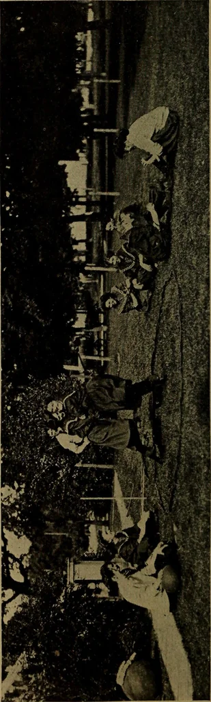 An illustration from Play, comprising games for the kindergarten, playground, schoolroom and college; how to coach and play girls' basket-ball, etc, 1912, leaf 205