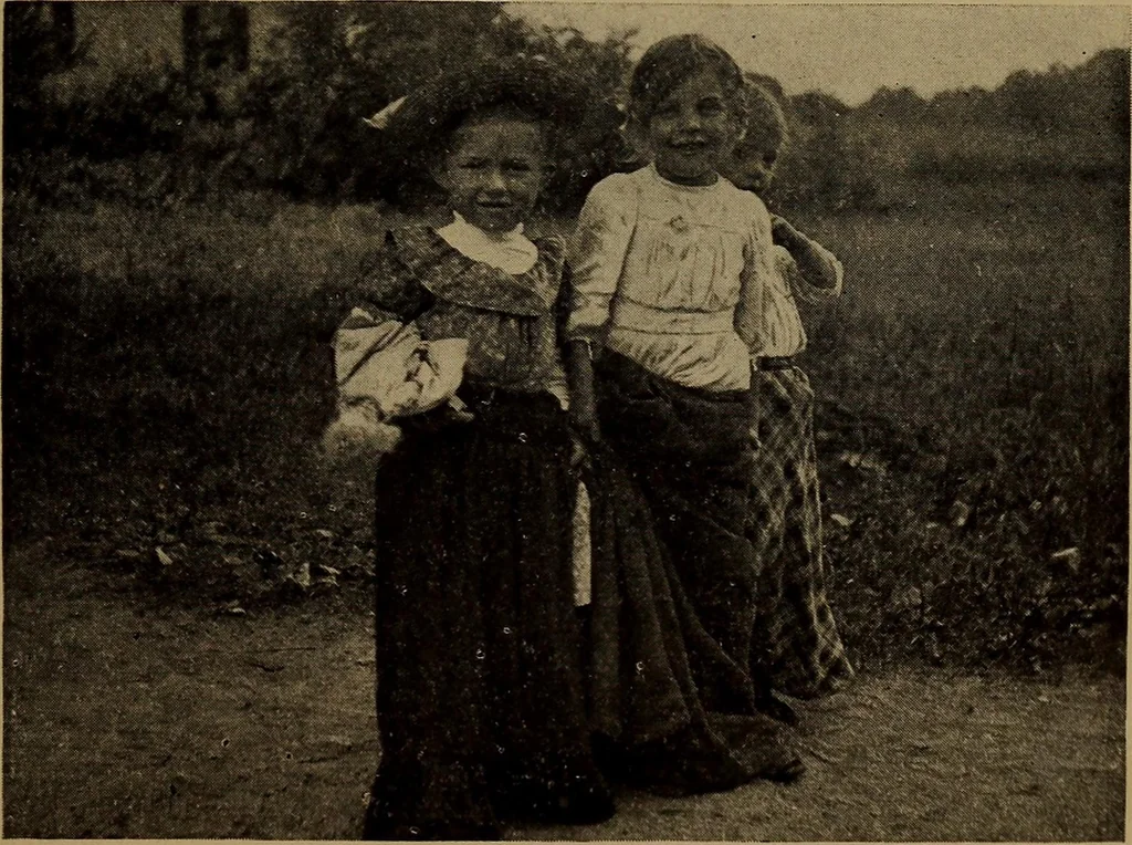 An illustration from Play, comprising games for the kindergarten, playground, schoolroom and college; how to coach and play girls' basket-ball, etc, 1912, leaf 54