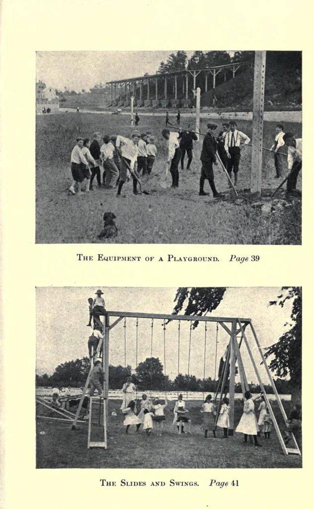 An illustration from Play : comprising games for the kindergarten, playground, schoolroom and college : how to coach and play girl's basket-ball, etc., 1910, leaf 87