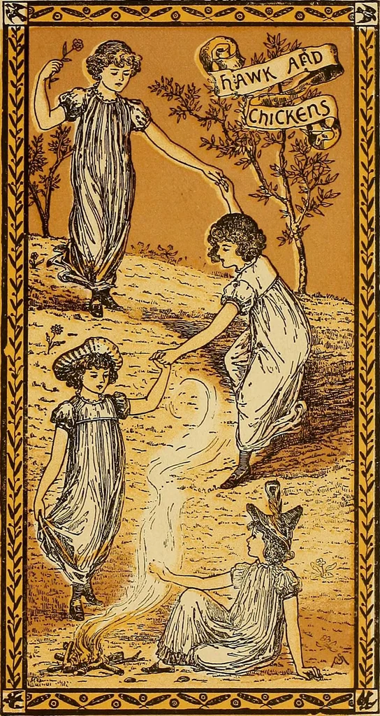 An illustration from Plays and games for little folks, 1890, leaf 24