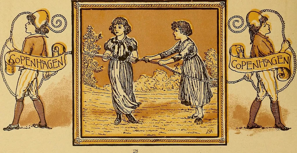 An illustration from Plays and games for little folks, 1890, leaf 35