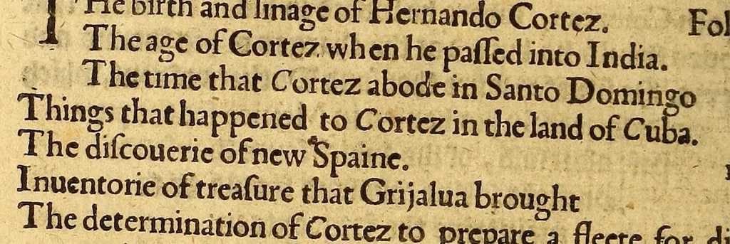 An illustration from The pleasant historie of the conquest of the West India, : now called New Spaine. atchieued by the most woorthie prince Hernando Cortes ..., 1596, leaf 424