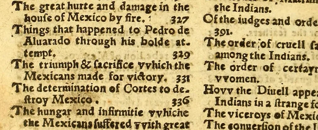 An illustration from The pleasant historie of the conquest of the VVeast India, now called New Spayne, atchieued by the vvorthy prince Hernando Cortes ..., 1578, leaf 424